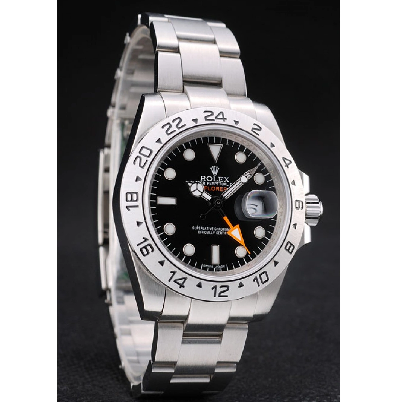 Aaa replica watch Watch Explorer Steel Stainless Dial Rolex Bezel Black 0814